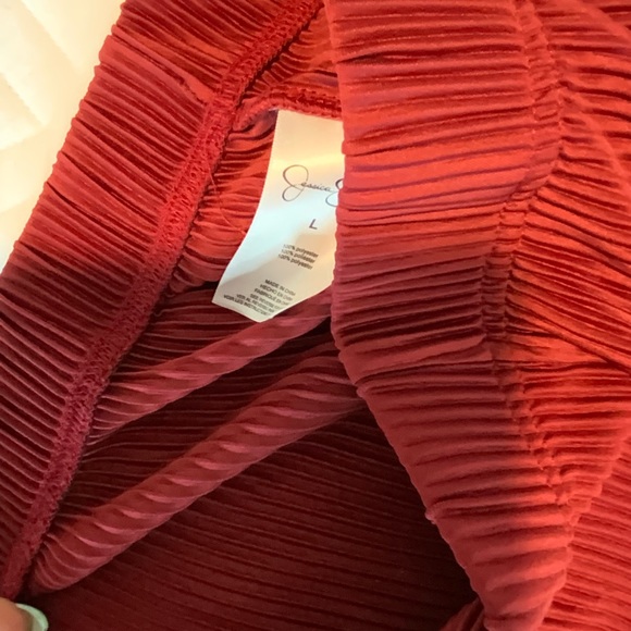 Beautiful Bordeaux Pleated Palazzo Wide Leg Pants by Jessica Simpson Size - Picture 4 of 9